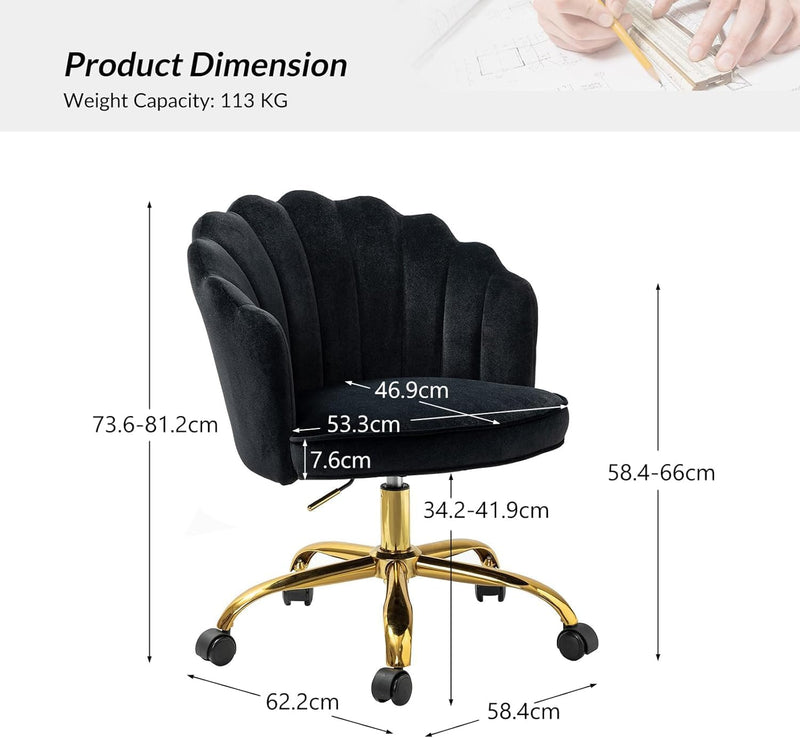 Swivel Office Chair Armless Desk Height Adjustable Rolling