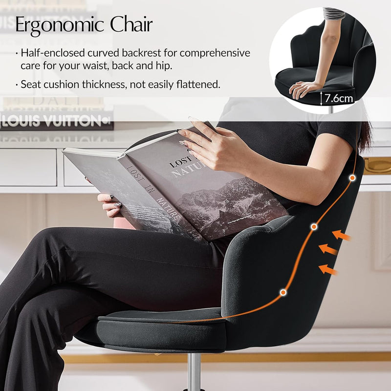 Swivel Office Chair Armless Desk Height Adjustable Rolling
