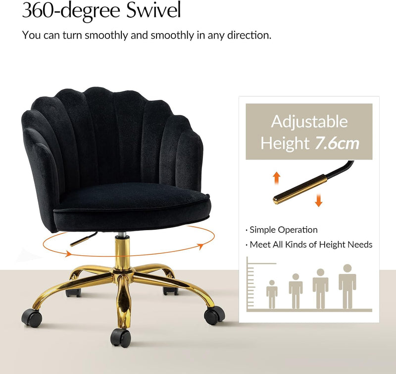 Swivel Office Chair Armless Desk Height Adjustable Rolling