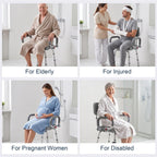 Swivel Shower Chair Height Adjustable Seat Flip-Up Arms