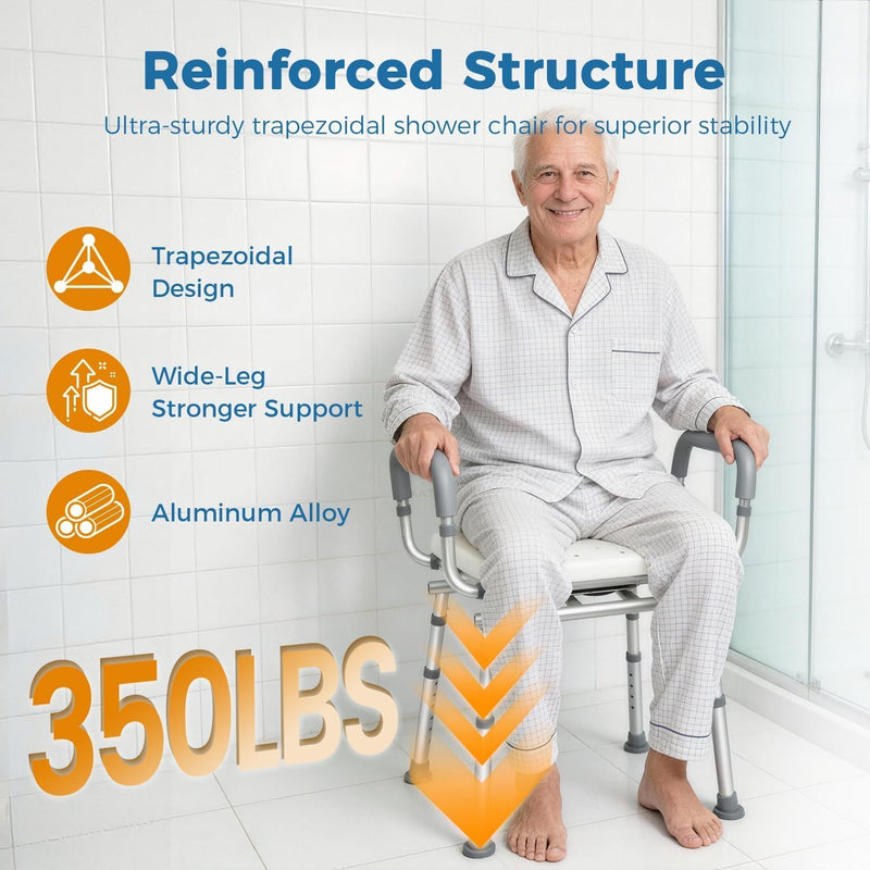 Swivel Shower Chair with Arms 350 Lb 159