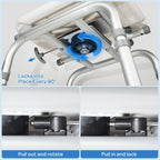 Swivel Shower Chair with Arms Backrest and Lock
