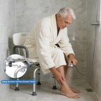 Swivel Shower Chair with Arms Backrest and Lock