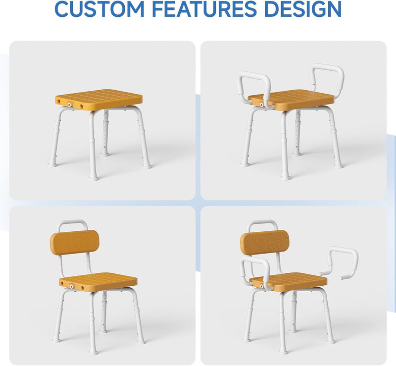 Swivel Shower Chair with Rotating Bath for Inside