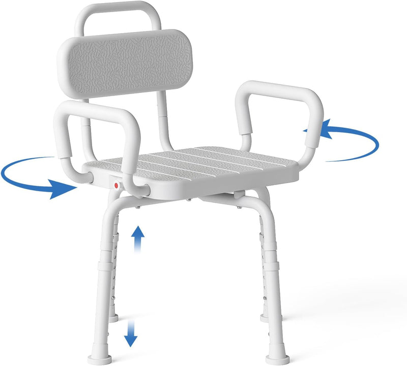 Swivel Shower Chair with Rotating Bath for Inside
