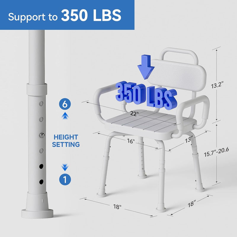 Swivel Shower Chair with Rotating Bath for Inside