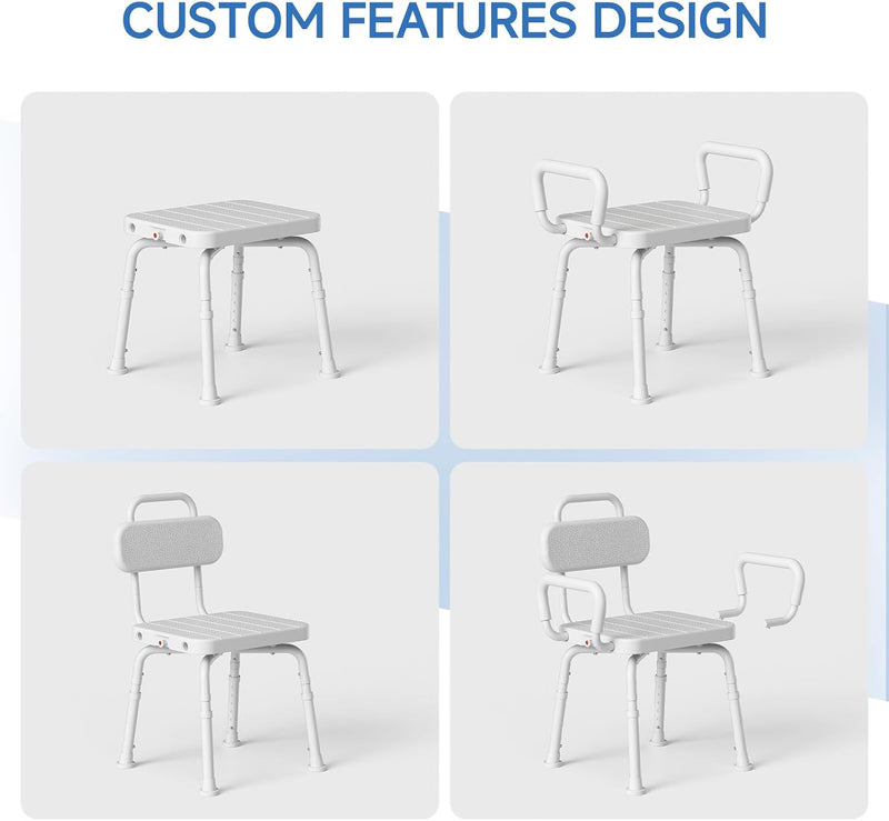 Swivel Shower Chair with Rotating Bath for Inside