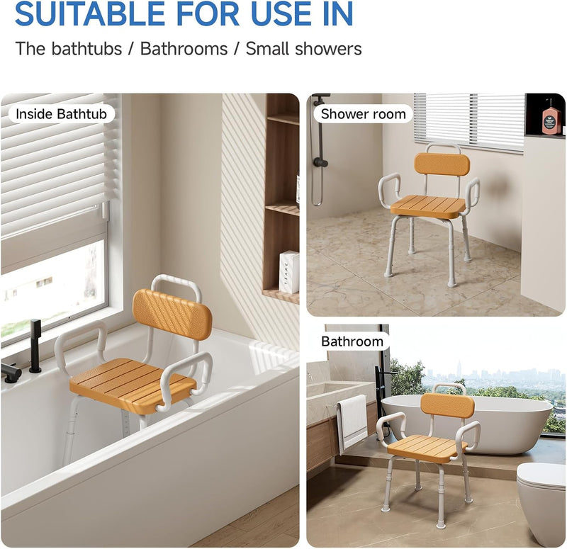 Swivel Shower Chair with Rotating Bath for Inside