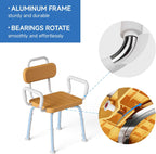 Swivel Shower Chair with Rotating Bath for Inside