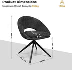 Swivel Tub Chair with Metal Legs Dining Chairs (Set of 2)