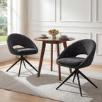 Swivel Tub Chair with Metal Legs Dining Chairs (Set of 2)