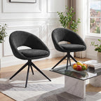 Swivel Tub Chair with Metal Legs Dining Chairs (Set of 2)