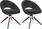 Swivel Tub Chair with Metal Legs Dining Chairs (Set of 2)