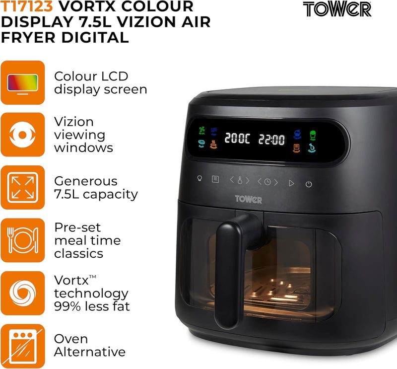 Vortx Vizion 7.5L Air Fryer with Colour
