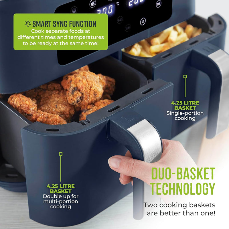 T17137wht Vortx 8.5L Dual Basket Air Fryer