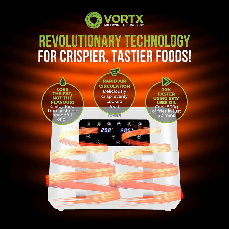 T17137wht Vortx 8.5L Dual Basket Air Fryer