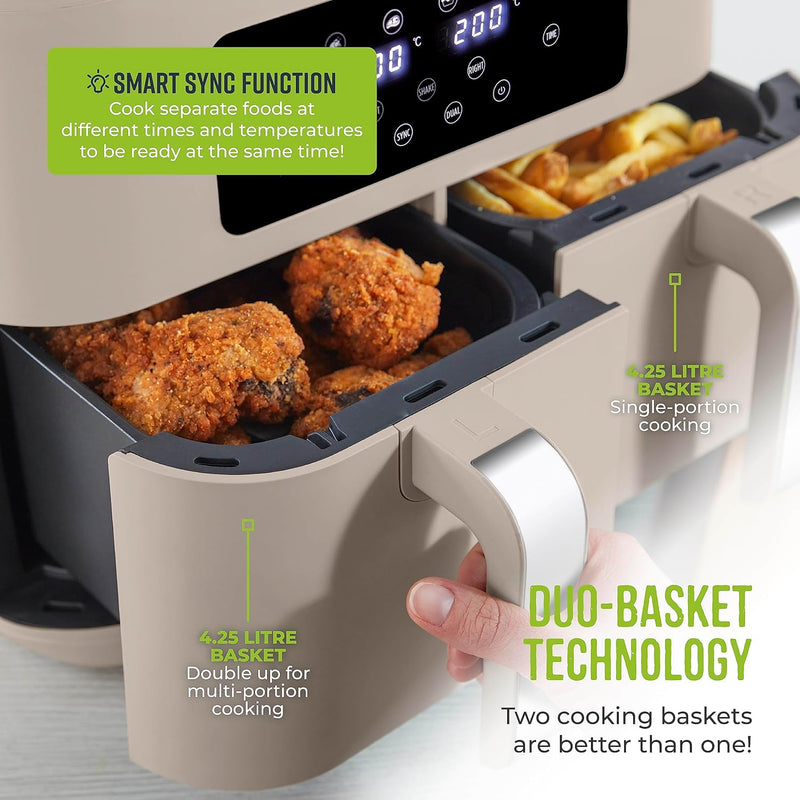 T17137wht Vortx 8.5L Dual Basket Air Fryer