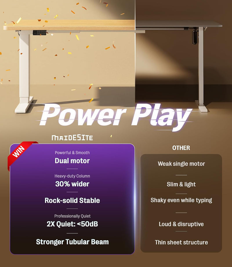 T2 Standing Desk Frame Dual Motor Electric Legs