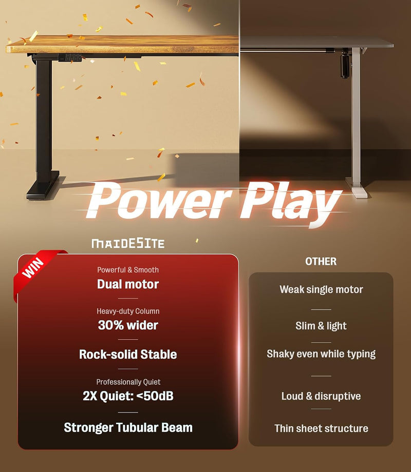 T2 Standing Desk Frame Dual Motor Electric Legs