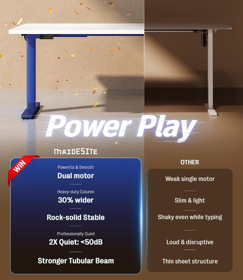 T2 Standing Desk Frame Dual Motor Electric Legs