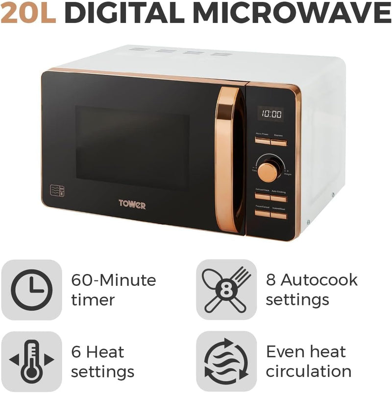 T24020 Manual Microwave with 30-Minute Timer and 6