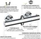 T33 Chrome Thermostatic Shower Mixer Bar Valve