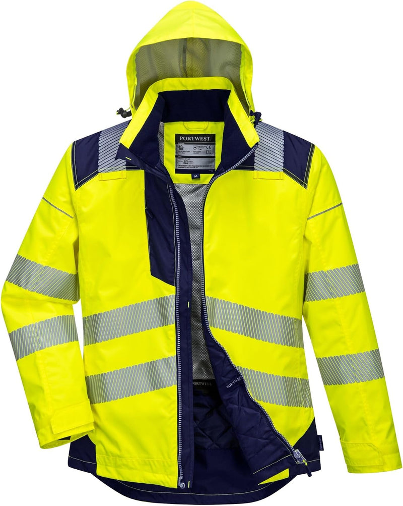 T400 Hi-Vis Waterproof Hooded Work Jacket Thermal