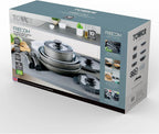 T800200 Cookware Set with Ceramic Coating Stackable Design (13 Piece)