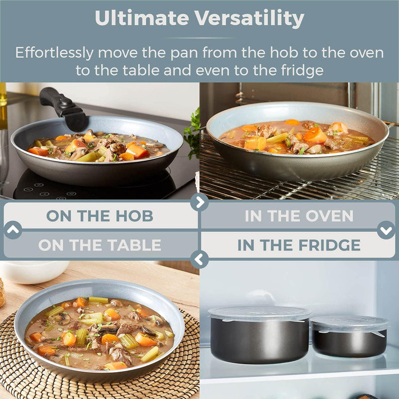 T800200 Cookware Set with Ceramic Coating Stackable Design (13 Piece)