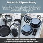 T800200 Cookware Set with Ceramic Coating Stackable Design (13 Piece)