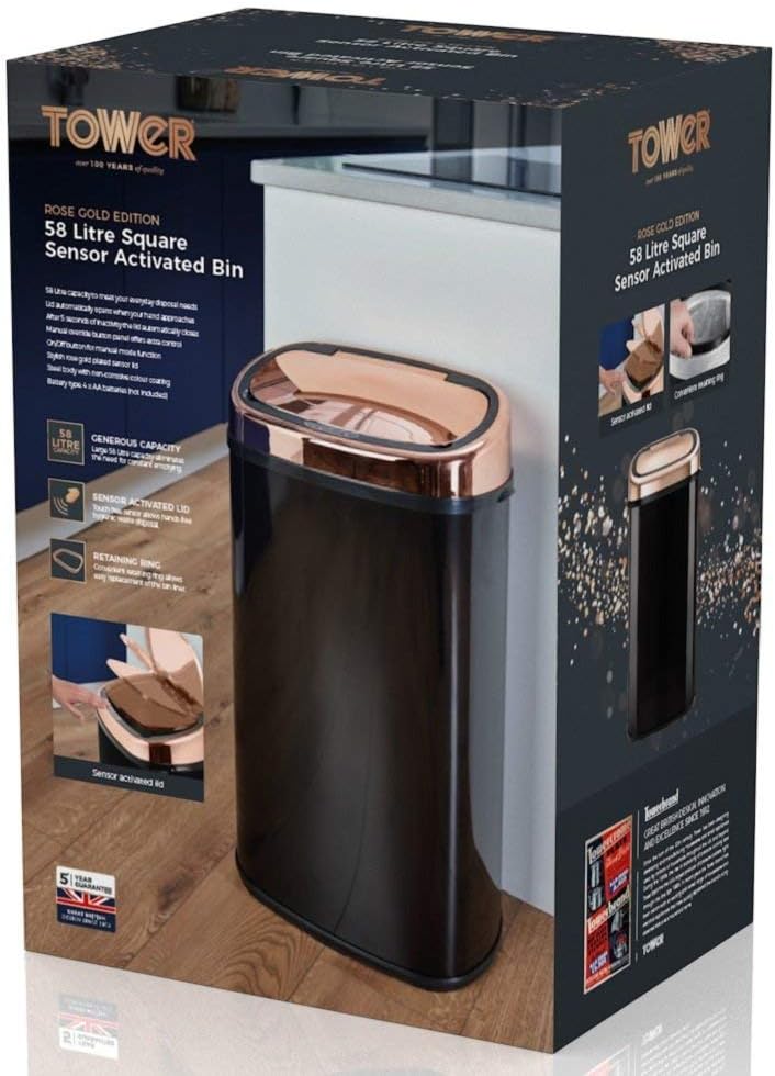 T80904rb Kitchen Bin with Sensor Lid Automatic Soft-Close