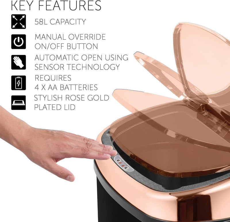 T80904rb Kitchen Bin with Sensor Lid Automatic Soft-Close
