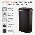 T838010pnk Cavaletto Square Sensor Bin 58L and Rose