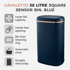 T838010pnk Cavaletto Square Sensor Bin 58L and Rose