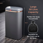 T838010pnk Cavaletto Square Sensor Bin 58L and Rose