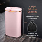 T838010pnk Cavaletto Square Sensor Bin 58L and Rose