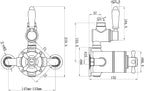 T87 Single Shower Unit Outlet Twin Thermostatic Valve