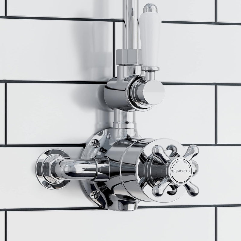 T87 Single Shower Unit Outlet Twin Thermostatic Valve