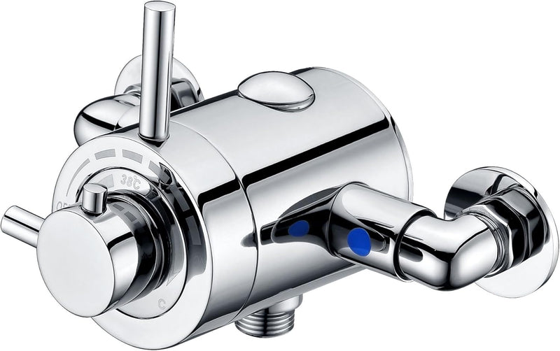 T95 Modern Thermostatic Shower Valve Concentric Chrome