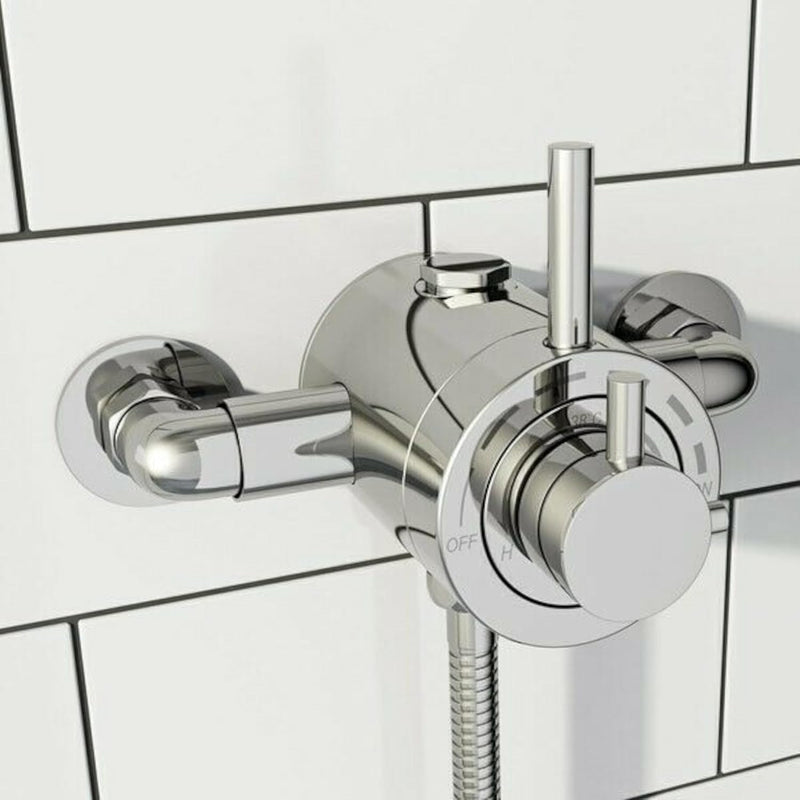 T95 Modern Thermostatic Shower Valve Concentric Chrome