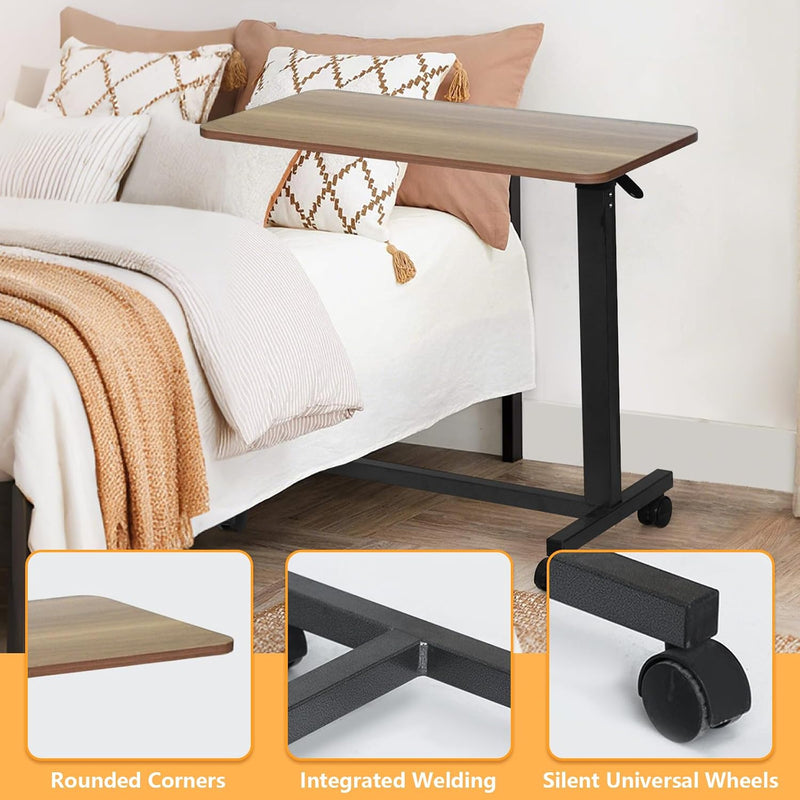 Table Adjustable Height Hospital Bed with Lockable Wheels