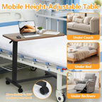 Table Adjustable Height Hospital Bed with Lockable Wheels