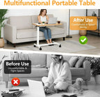 Table Adjustable Height Hospital Bed with Lockable Wheels