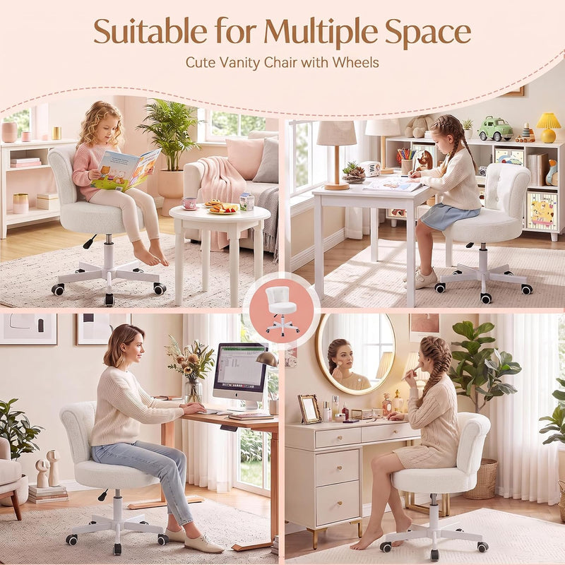 Table Chair Makeup Desk for Bedroom Teddy