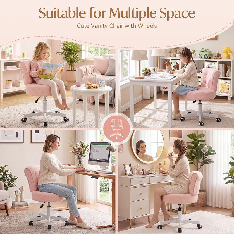 Table Chair Makeup Desk for Bedroom Teddy