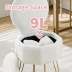 Table Chair with Pillow Vanity Hidden Storage Foldable