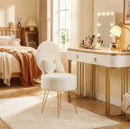Table Chair with Pillow Vanity Hidden Storage Foldable
