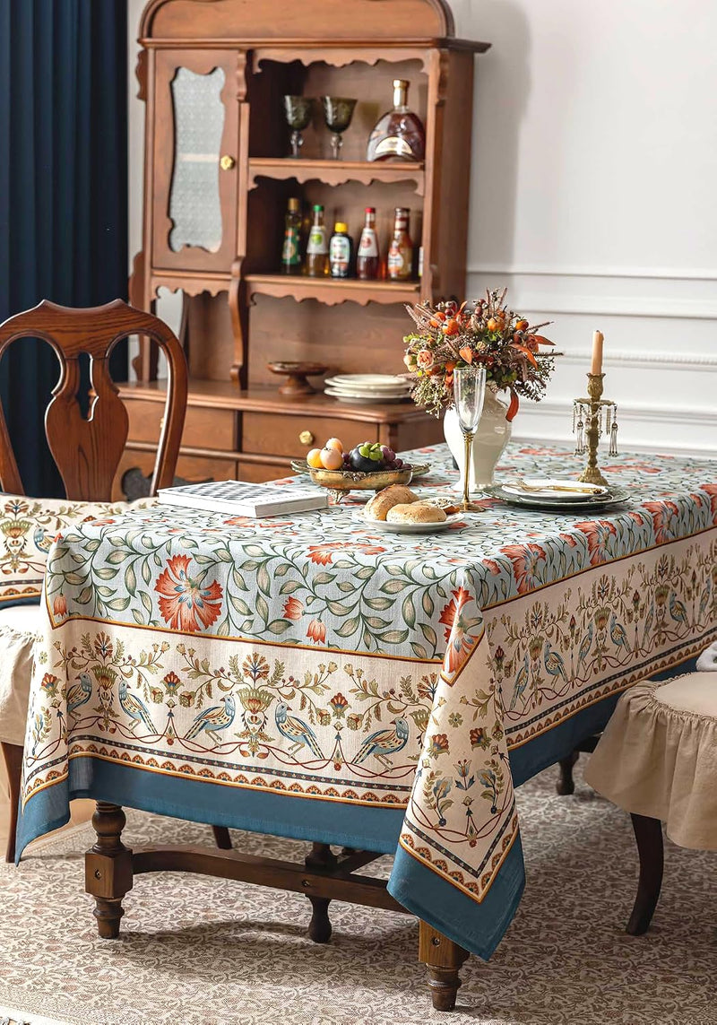 Table Cloth Rectangle Cotton Linen French Designer Pattern