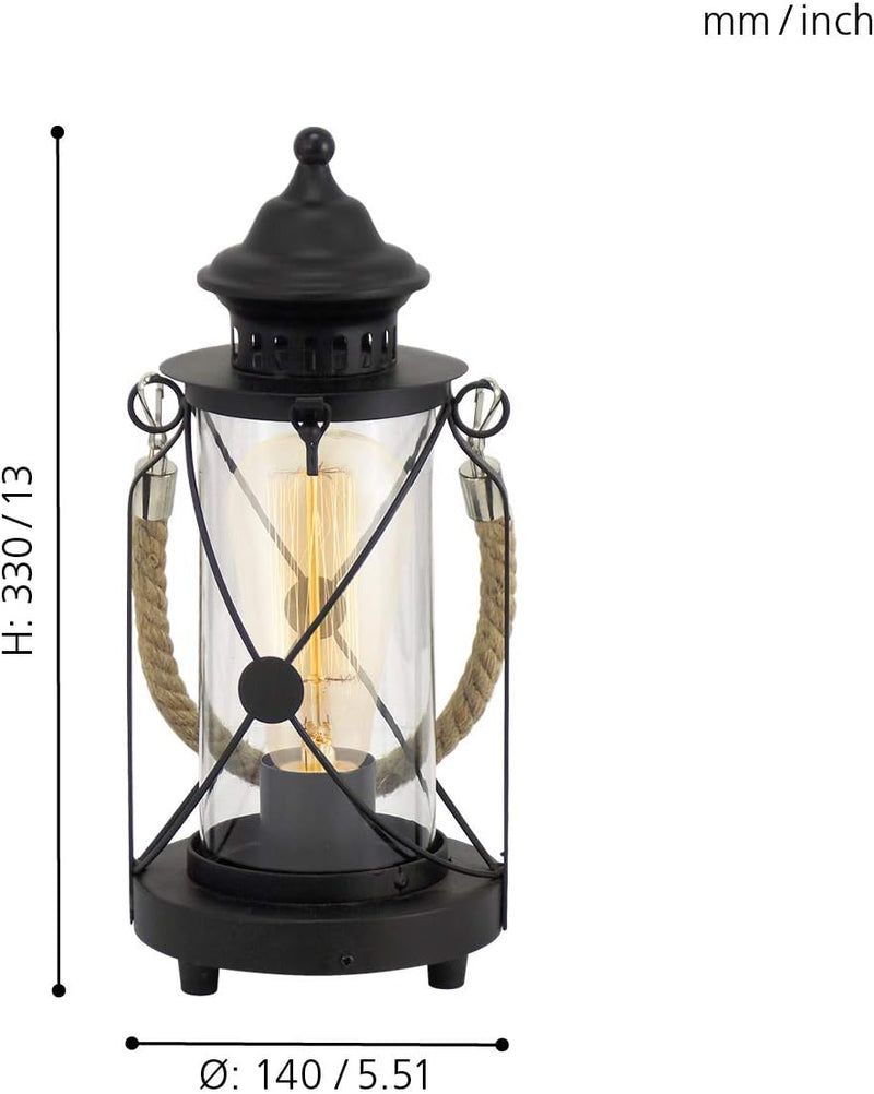 Table Lamp 1-Flame Vintage Light Lantern