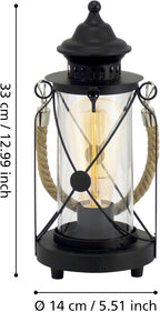 Table Lamp 1-Flame Vintage Light Lantern